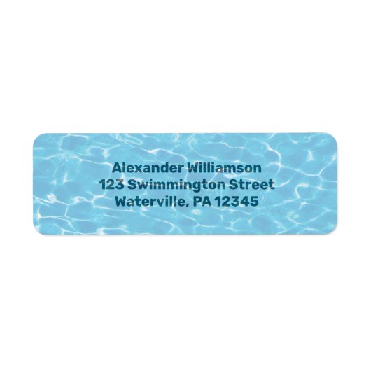 Onder het water zwembad retour adres label (Voorkant)