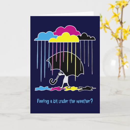 Onder het Weer Wenskaart Kaart (Gele Bloem)