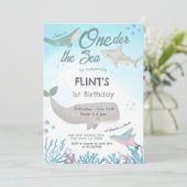 Onder het Zee 1e verjaardag Kaart (Staand voorkant)