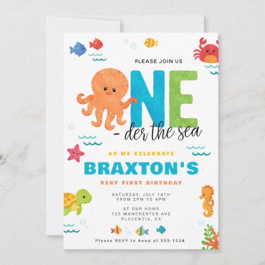 Onder het Zee 1e verjaardag ONEDER het zee Kaart (Voorkant)