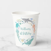 Onder het Zee 1e Verjaardag Papieren Bekers (Achterkant)