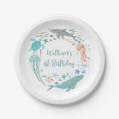Onder het Zee 1e Verjaardag Papieren Bordje (Voorkant)