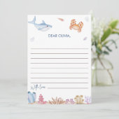 Onder het Zee 1e Verjaardag Tijd Capsule Notecard Kaart (Staand voorkant)