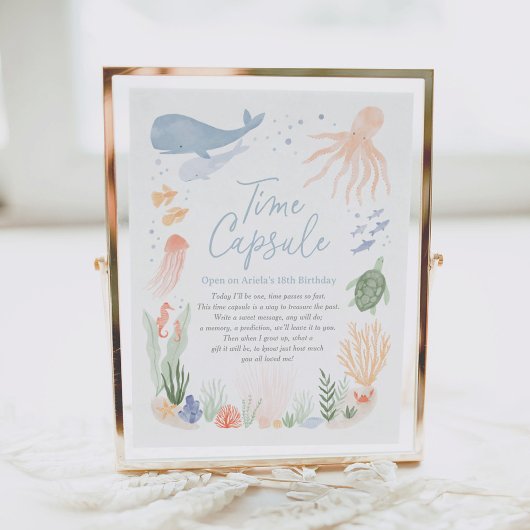 Onder het Zee 1e Verjaardag Tijd Capsule teken Poster