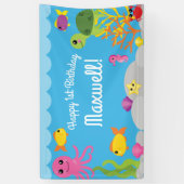 Onder het Zee 1e Verjaardagsfeest Banner Decor (Verticaal)