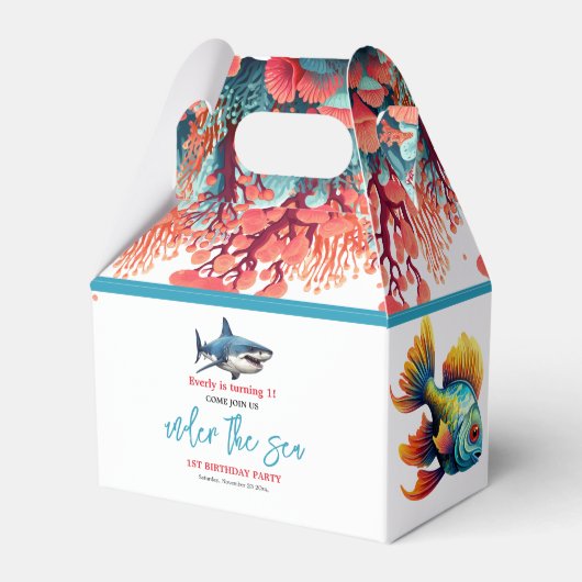 Onder het Zee 1e Verjaardagsfeest Bedankdoosjes (Voorkant Zijde)
