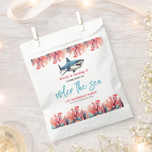 Onder het Zee 1e Verjaardagsfeest Bedankzakje (Geknipt)