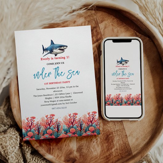 Onder het Zee 1e Verjaardagsfeest Kaart