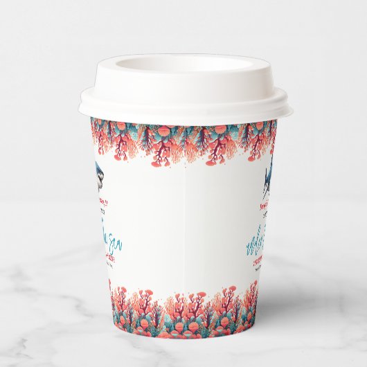 Onder het Zee 1e Verjaardagsfeest Papieren Bekers (Rechts)