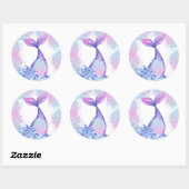 Onder het Zee 1e Verjaardagsfeest Schattige Roze B Ronde Sticker (Vel)