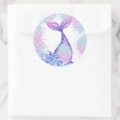 Onder het Zee 1e Verjaardagsfeest Schattige Roze B Ronde Sticker (Tas)