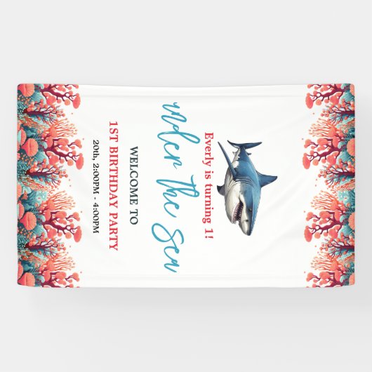 Onder het Zee 1e Verjaardagsfeest Spandoek (Horizontaal)