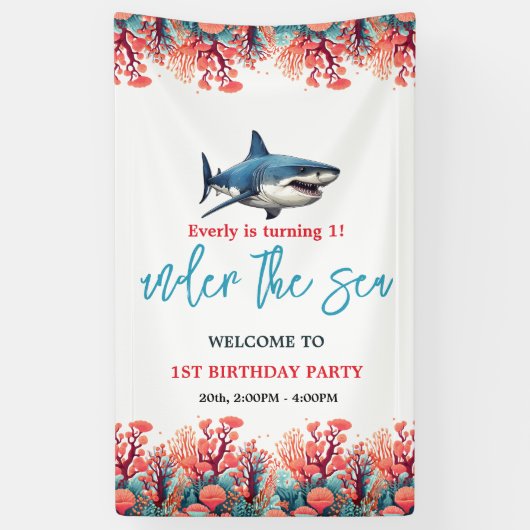 Onder het Zee 1e Verjaardagsfeest Spandoek (Verticaal)