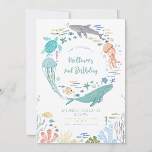 Onder het Zee 2e verjaardag Kaart (Voorkant)