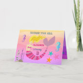 Onder het Zee 3e verjaardag roze Paarse zeemeermin (Voorkant)