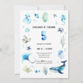 Onder het Zee 5e verjaardagsuitnodiging Kaart (Voorkant)