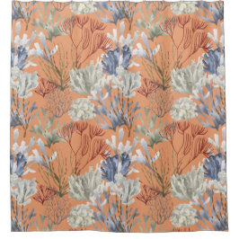 Onder het Zee Abrikozenkoralen Douchegordijn