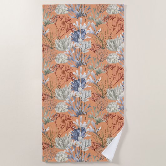 Onder het Zee Abrikozenkoralen Strandlaken (Voorkant)