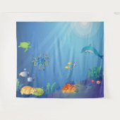 Onder het Zee achtergrond voor kinderen Wandkleed (Voorkant (horizontaal))