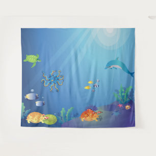 Onder het Zee achtergrond voor kinderen Wandkleed