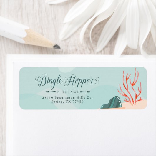 Onder het Zee Adresetiketten Etiket (Insitu)