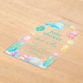 Onder het Zee Adventure Baby shower Acryl Uitnodigingen (Laagn)