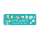 Onder het Zee Adventure Baby shower Etiket (Voorkant)