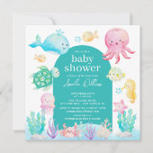 Onder het Zee Adventure Baby shower Kaart (Voorkant)