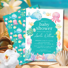 Onder het Zee Adventure Baby shower Kaart