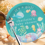 Onder het Zee Adventure Baby shower Papieren Bordje<br><div class="desc">Introductie van onze prachtige "Onder het Zee" baby shower ontwerp, ideaal om de komst van uw kleintje in stijl te vieren. Duik in een betoverende wereld met deze prachtig ontworpen uitnodigingen met schattige zeeen en levendige onderwaterscènes. Maak een splash en zet de toon voor een onvergetelijke onder het zeeen baby...</div>
