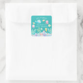 Onder het Zee Adventure Baby shower Vierkante Sticker (Tas)