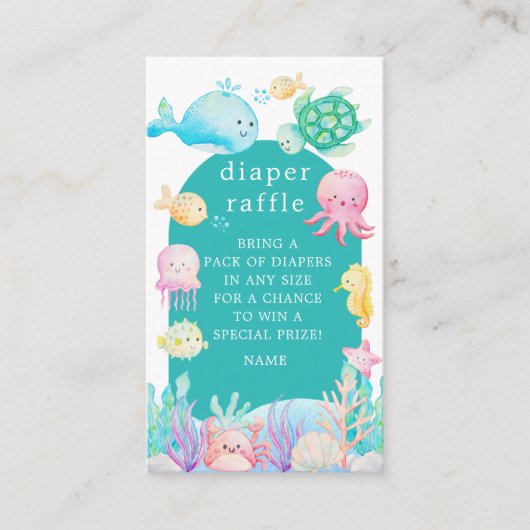 Onder het Zee Adventure Diaper Raffle Informatiekaartje (Voorkant)