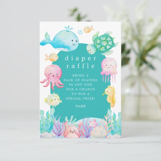 Onder het Zee Adventure Diaper Raffle Kaart (Staand voorkant)