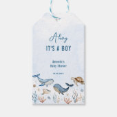 Onder het zee Ahoy Het is een Boy Baby shower Cadeaulabel (Voorkant)