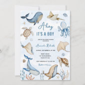 Onder het Zee Ahoy Het is een Boy Baby shower Kaart (Voorkant)