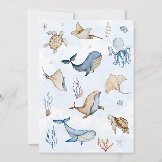 Onder het Zee Ahoy Het is een Boy Baby shower Kaart (Achterkant)