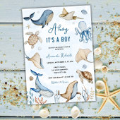 Onder het Zee Ahoy Het is een Boy Baby shower Kaart