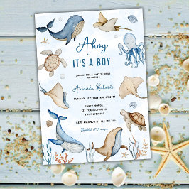 Onder het Zee Ahoy Het is een Boy Baby shower Kaart