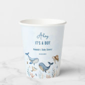 Onder het zee Ahoy Het is een Boy Baby shower Papieren Bekers (Achterkant)