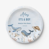 Onder het zee Ahoy Het is een Boy Baby shower Papieren Bordje (Voorkant)