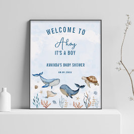 Onder het Zee Ahoy Het is een Boy Baby shower Welk Poster