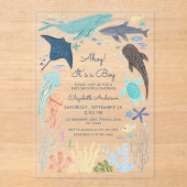 Onder het Zee Ahoy! Het is een jongen Acryl Uitnodigingen (Voorkant)