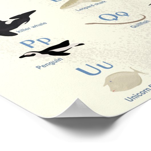 Onder het Zee Alphabet Poster (Hoek)