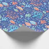 Onder het Zee Angel Fish Coral Anchor Nautical Bl. Cadeaupapier (Hoek)