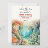 Onder het Zee Animals 1st Birthday Kaart (Voorkant)