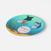 Onder het Zee Animals Birthday Party Papieren Bordje (Gekanteld)