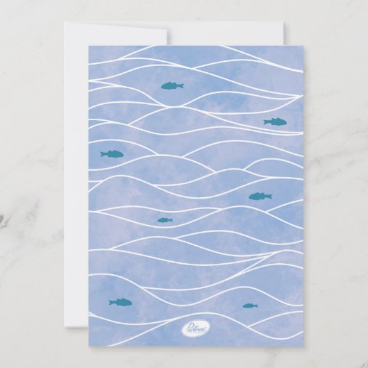 Onder het Zee Animals Nautical Oh Boy Baby shower Kaart (Achterkant)