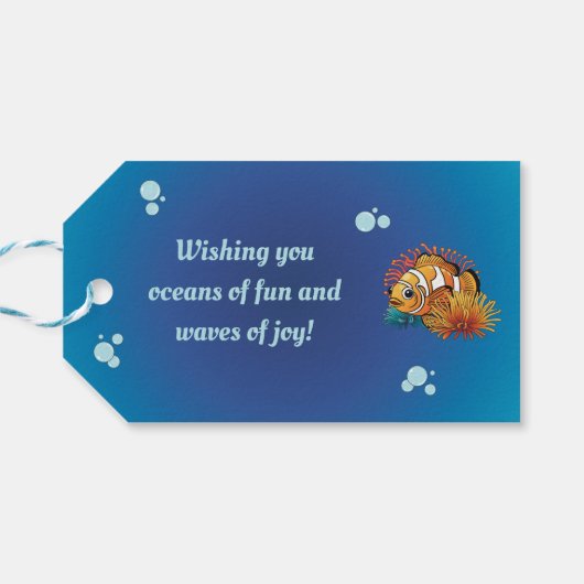 Onder het Zee Animals, Underwater Ocean Birthday Cadeaulabel (Achterkant Horizontaal)
