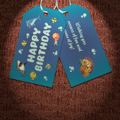Onder het Zee Animals, Underwater Ocean Birthday Cadeaulabel