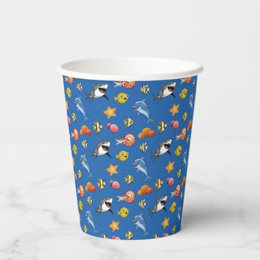 Onder het Zee Animals, Underwater Ocean Pattern Papieren Bekers (Achterkant)